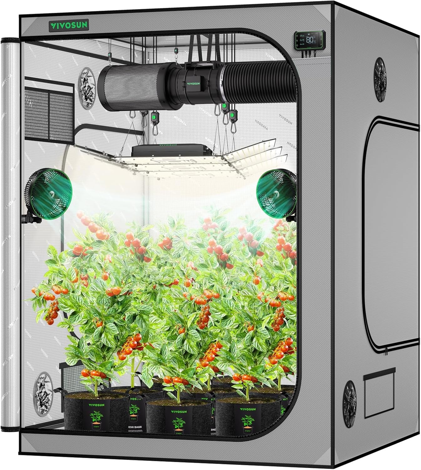 S336 3X3 Grow Tent, 36"X36"X72" High Reflective Mylar with Observation Window and Floor Tray for Hydroponics Indoor Plant for VS2000/VS3000