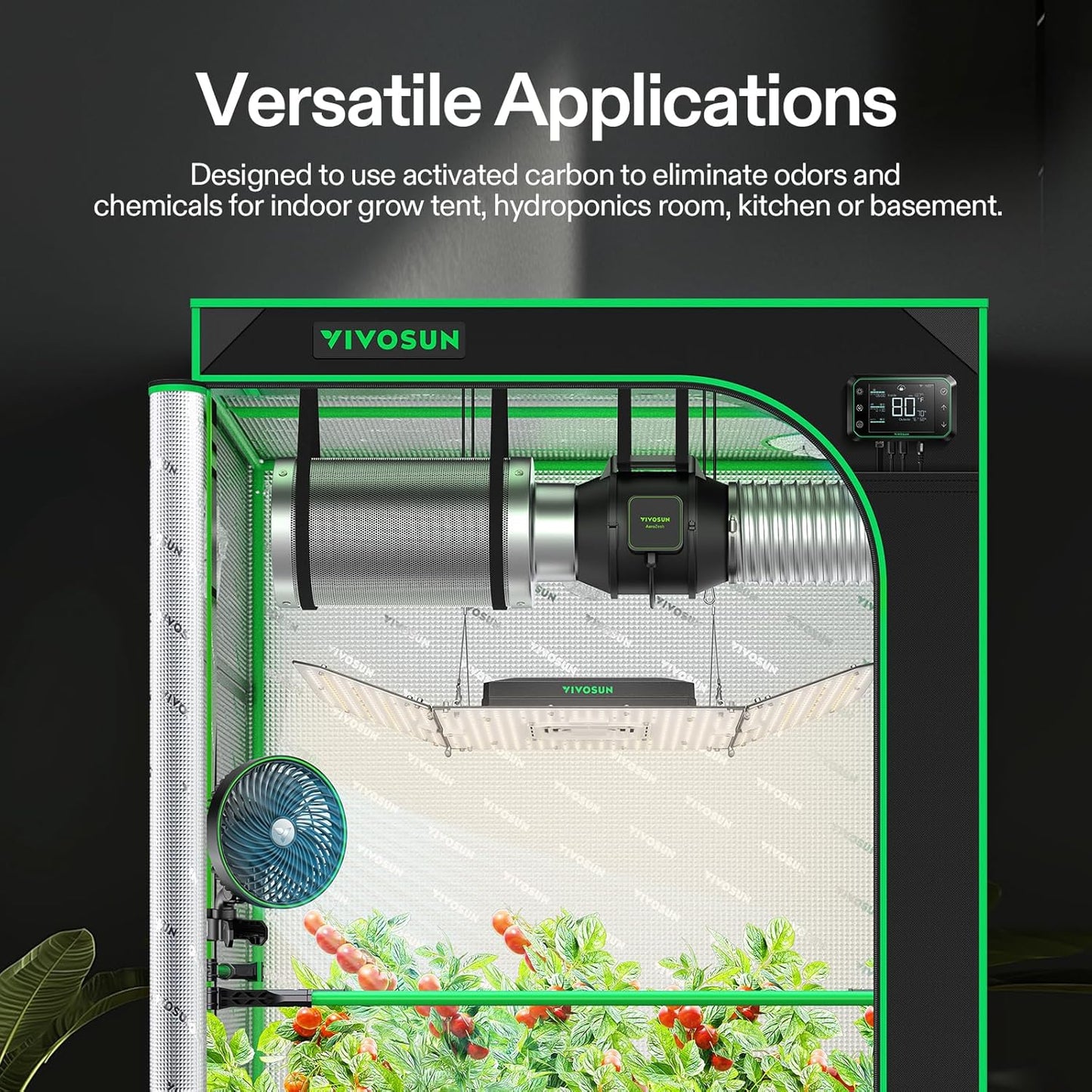 4 Inch Air Carbon Filter Smellines Control with Australia Virgin Charcoal for Inline Duct Fan, Grow Tent, Pre-Filter Included, Reversible Flange 4" X 12"