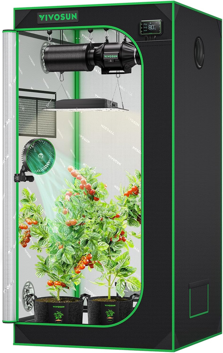 S336 3X3 Grow Tent, 36"X36"X72" High Reflective Mylar with Observation Window and Floor Tray for Hydroponics Indoor Plant for VS2000/VS3000