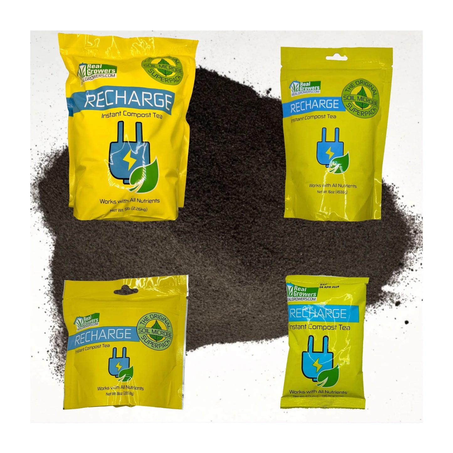 Recharge - Mycorrhizae Instant Compost Tea/Soil Microbes for Plant Growth - 16Oz