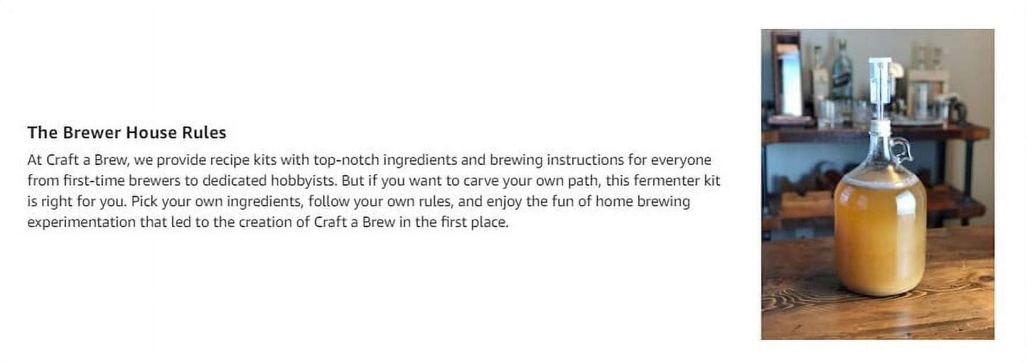 Dual Fermentation Kit, Includes 1 Gallon Glass Fermenter Jar + Airlock Rubber Stopper + Tubing