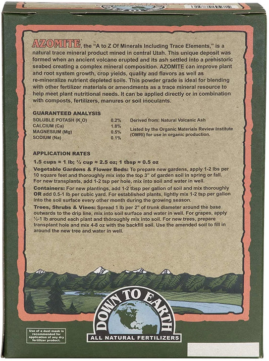 Organic White Azomite Powder for Improving Plant Growth 0-0-0.2, 5 Lb