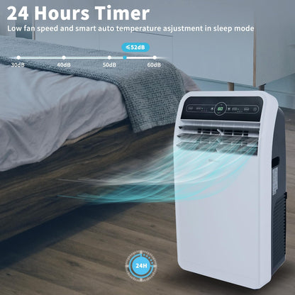 12,000 BTU Portable Air Conditioner, Portable AC Unit with Built-In Cool, Dehumidifier&Fan Modes for Room up to 400 Sq.Ft, with Remote Control, 24 Hour Timer, Installation Kit