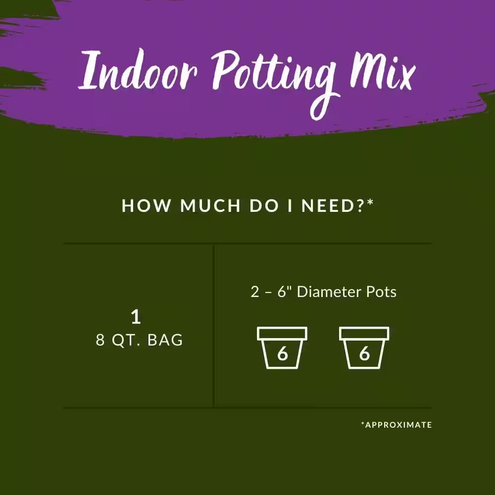 Organic Indoor Potting Mix, All Natural Premium Soil 8 Qt., OMRI Listed