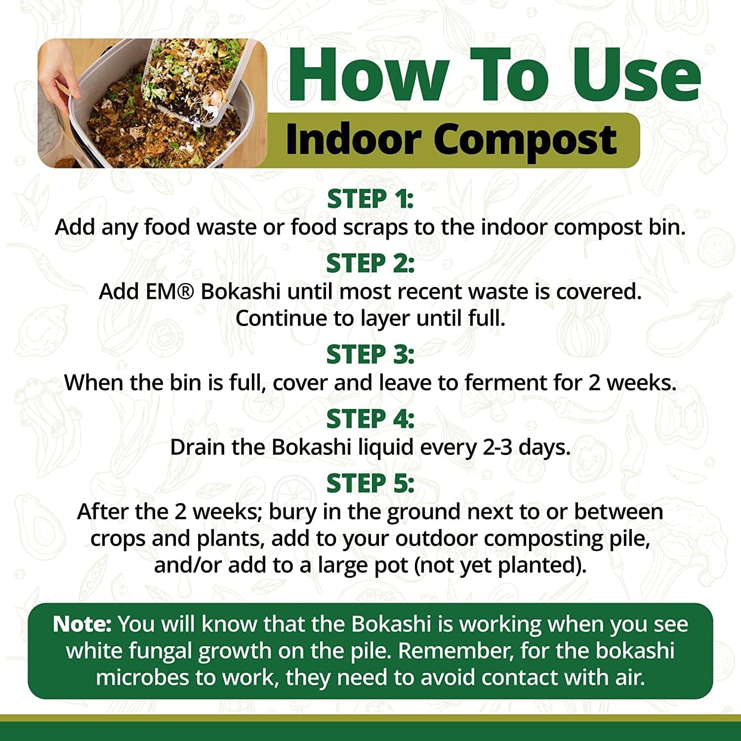 EM Premium Bokashi Bran, Compost Accelerator, Rice Bran Mix, Odor Eliminator, Formulated by Dr. Higa (Bokashi Inventor), Bokashi Compost Starter for Kitchen Compost Bin & Soil (2 Lb)