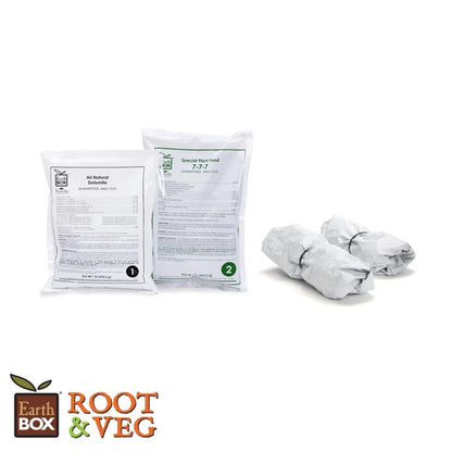 Root & Veg Replant Kit with Standard 7-7-7 Fertilizer, Dolomite, and 2 Mulch Covers