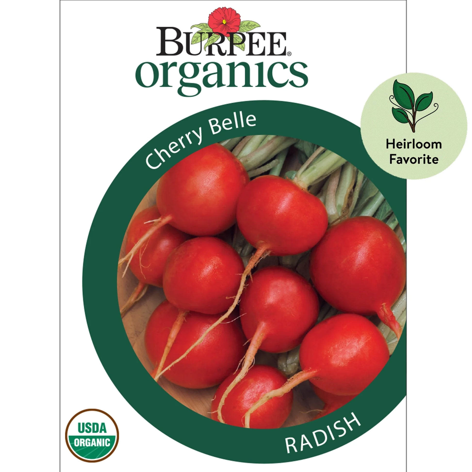 Organics Cherry Belle Radish Seeds - Non-Gmo, Heirloom Organic Vegetable Gardening Seeds, 4.6G, 1-Pack