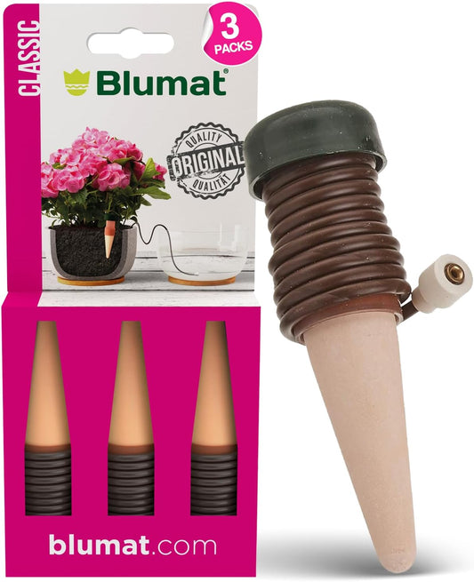 Classic Plant Watering Stakes - Self-Watering Insert for Indoor and Outdoor Plants - Automatic Slow Release Irrigation System for Potted Plants - Houseplant Care Device (3 Packs)