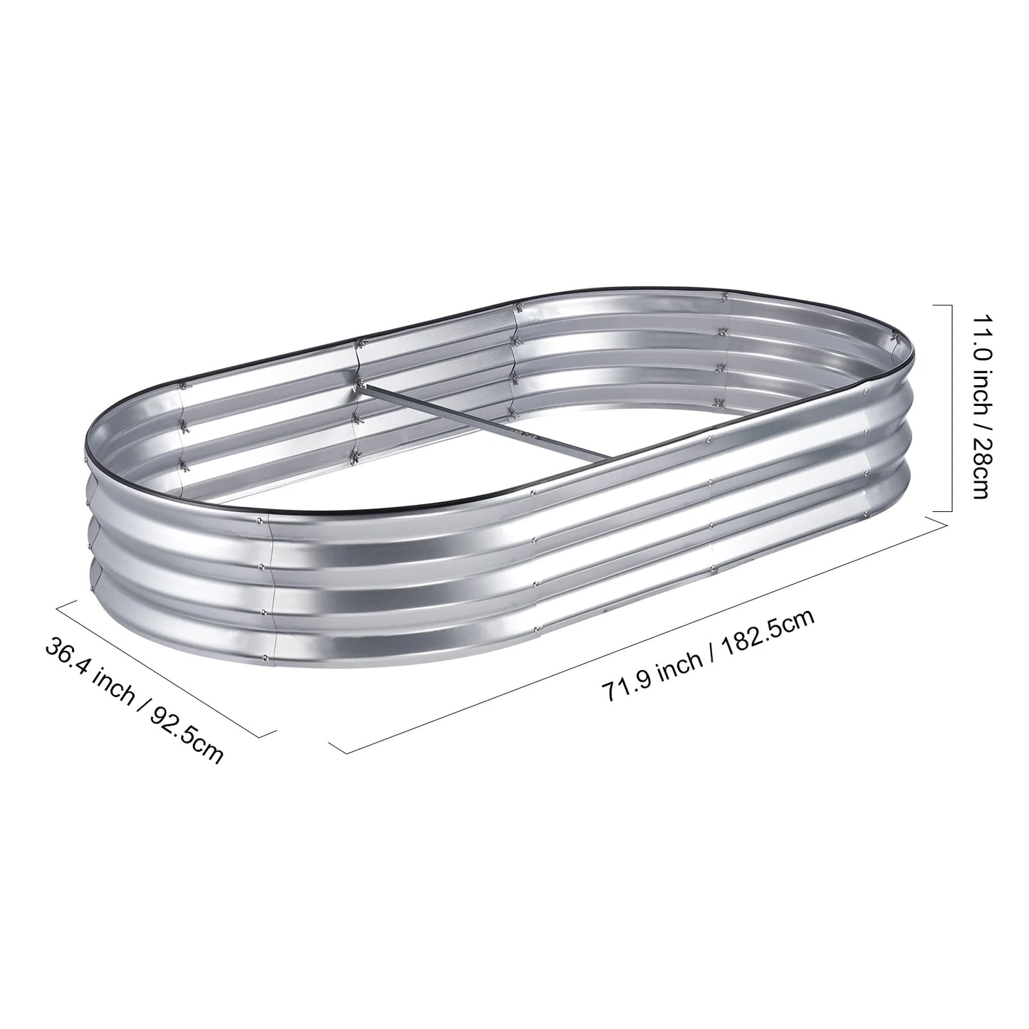 Raised Garden Bed, 6 X 3 X 1 Ft Galvanized Metal Planter Box, Outdoor Planting Boxes with Open Base Water-Proof and Corrosion-Proof to Withstand a Variety of Outdoor Weather Conditions