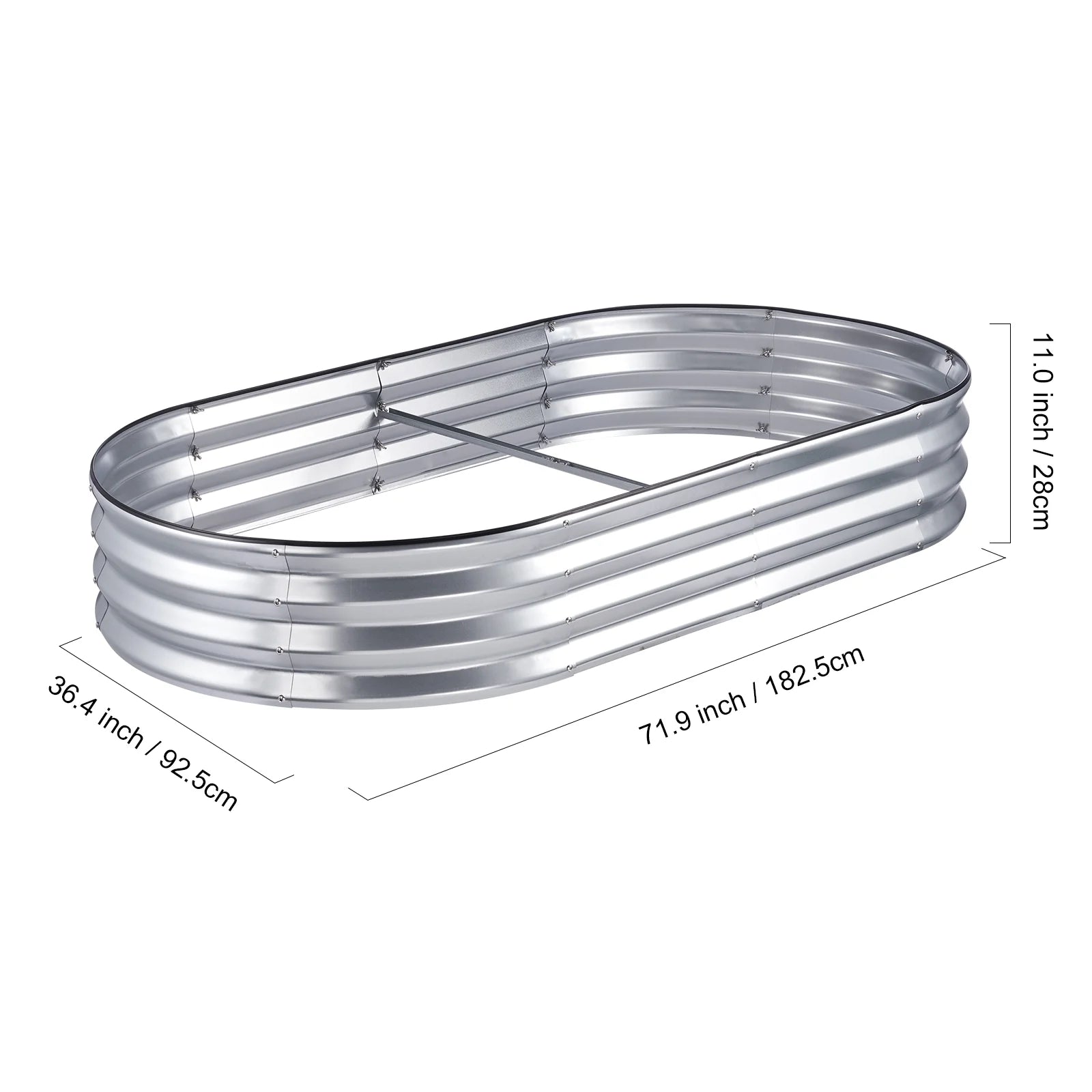 Raised Garden Bed, 6 X 3 X 1 Ft Galvanized Metal Planter Box, Outdoor Planting Boxes with Open Base Water-Proof and Corrosion-Proof to Withstand a Variety of Outdoor Weather Conditions