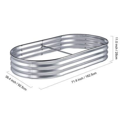 Raised Garden Bed, 6 X 3 X 1 Ft Galvanized Metal Planter Box, Outdoor Planting Boxes with Open Base Water-Proof and Corrosion-Proof to Withstand a Variety of Outdoor Weather Conditions