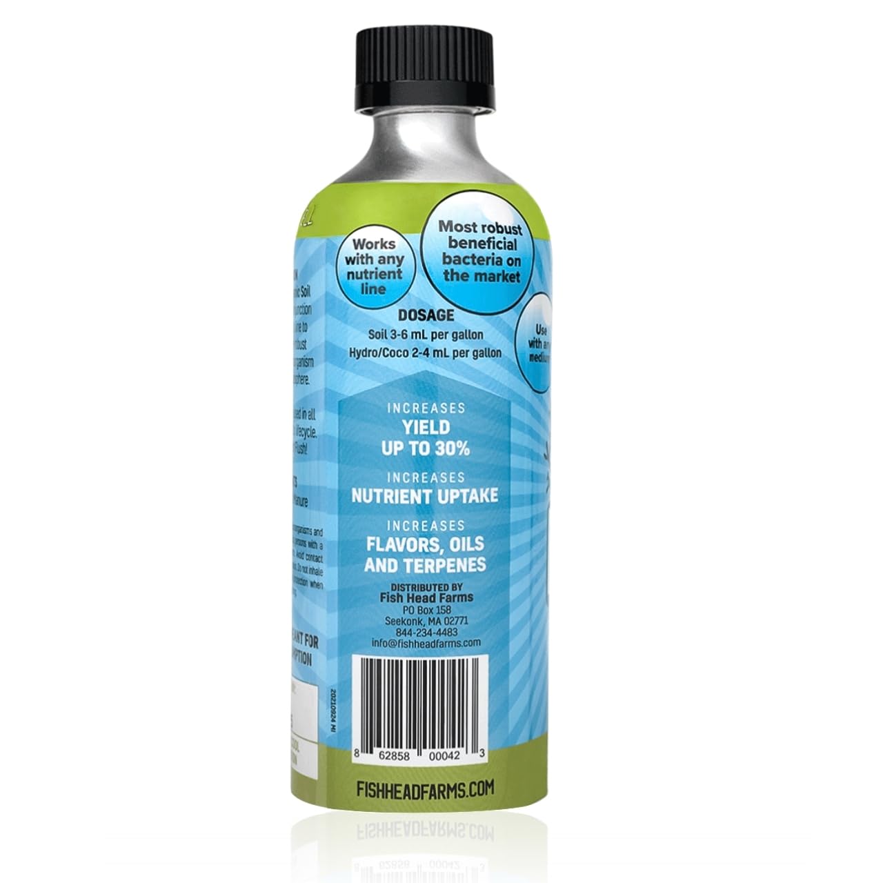 Fish Head Farms Organic Soil Conditioner for Yield and Flavor Enhancement. Improves Fertilizer Efficiency. Useful in Both Garden Soil and Hydroponics Applications - 500 Milliliter with 80 Milliliter