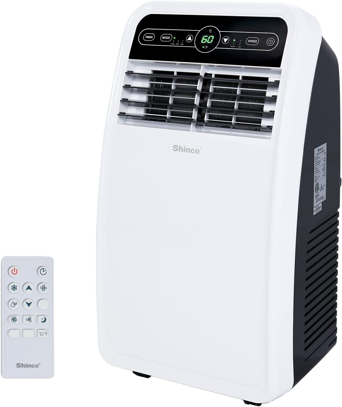 12,000 BTU Portable Air Conditioner, Portable AC Unit with Built-In Cool, Dehumidifier&Fan Modes for Room up to 400 Sq.Ft, with Remote Control, 24 Hour Timer, Installation Kit