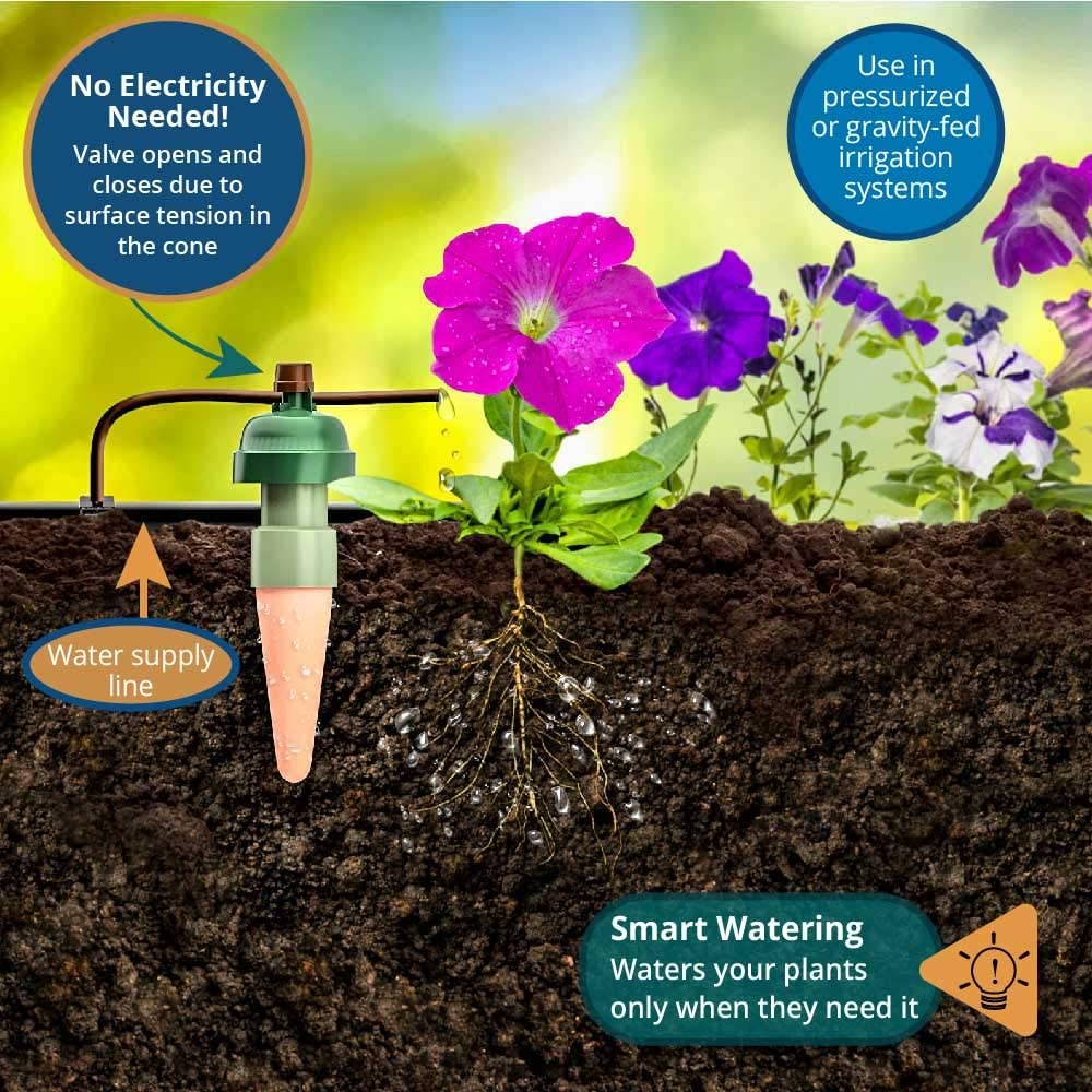 Watering System Stakes 10 Plant Starter Drip Irrigation | Great for Houseplants and Garden