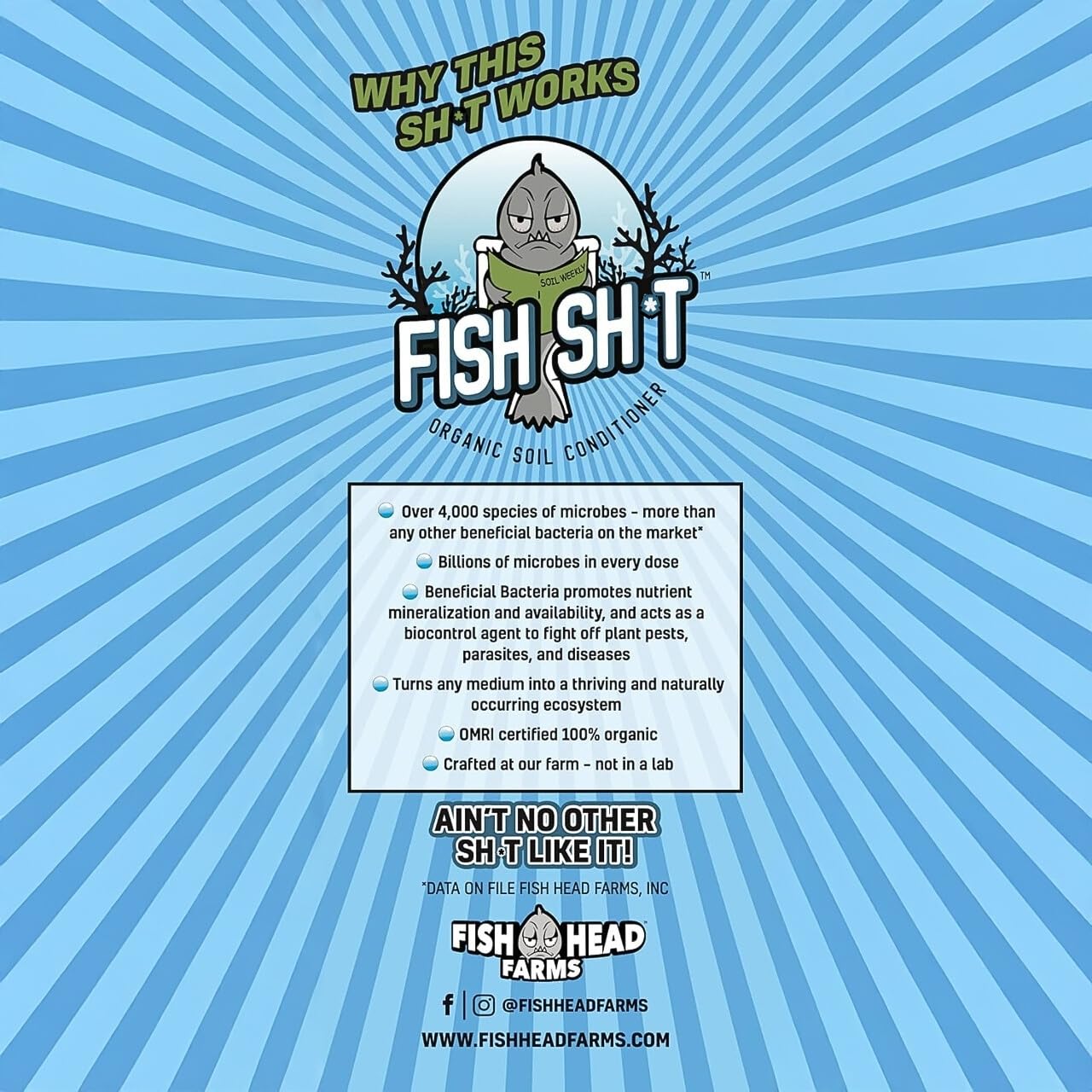 Fish Head Farms Organic Soil Conditioner for Yield and Flavor Enhancement. Improves Fertilizer Efficiency. Useful in Both Garden Soil and Hydroponics Applications - 500 Milliliter with 80 Milliliter