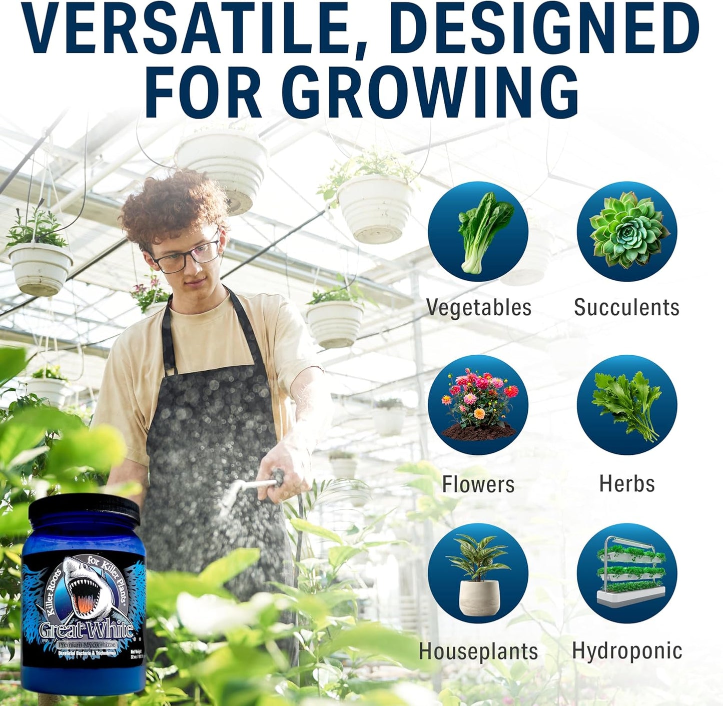 Mycorrhizal Fungi 4 Oz, Beneficial Bacteria for Plant Growth, Root Stimulator, Concentrated 3-In-1 Formula by