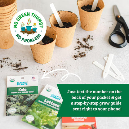 Heirloom Organic, Non-Gmo & USA Grown Seeds, 30Ct Herb, Fruit, and Veggies, Assortment May Vary, Guaranteed to Grow