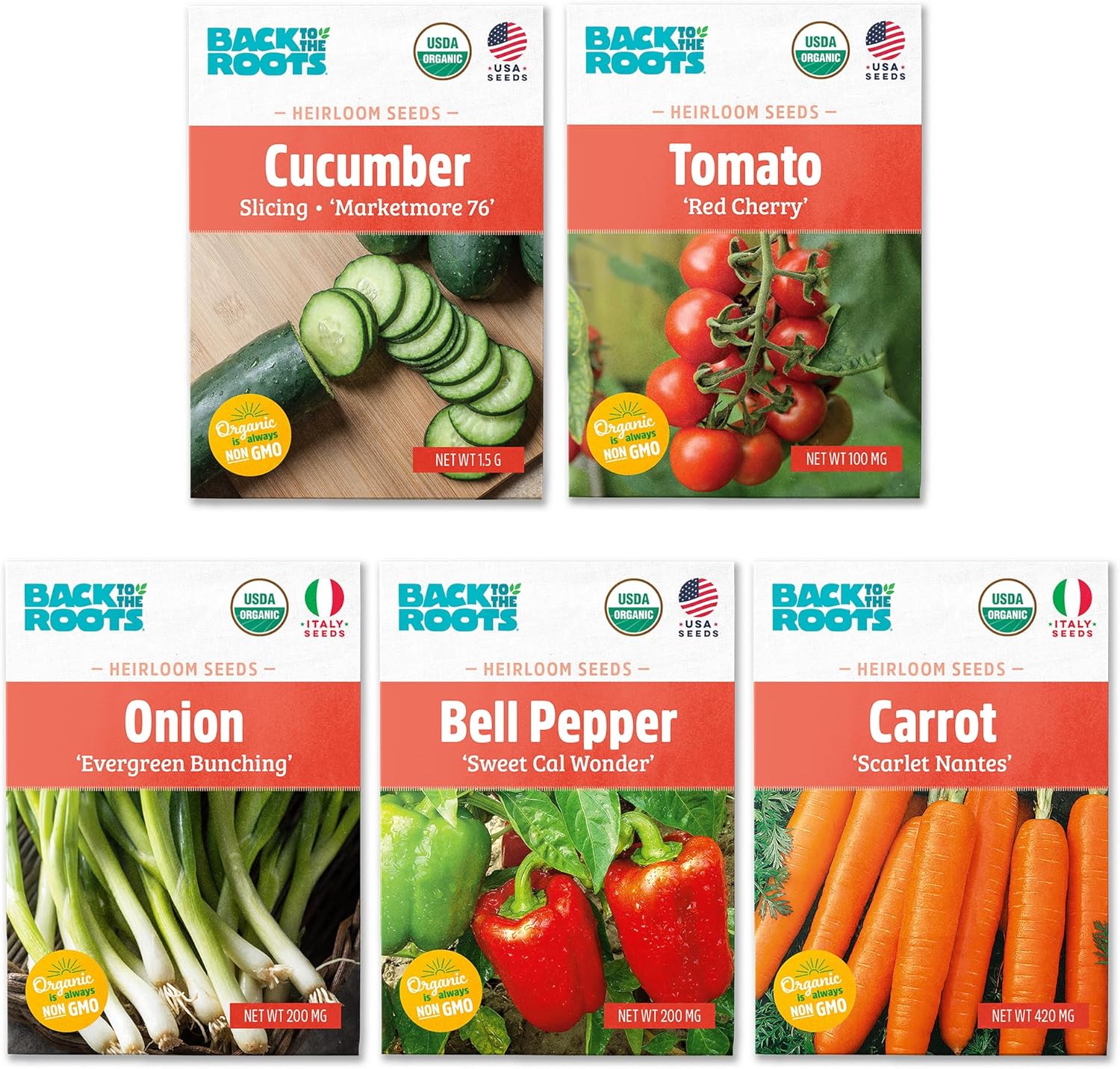 Heirloom Organic, Non-Gmo & USA Grown Seeds, 30Ct Herb, Fruit, and Veggies, Assortment May Vary, Guaranteed to Grow