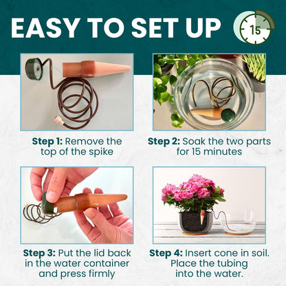 Classic Plant Watering Stakes - Self-Watering Insert for Indoor and Outdoor Plants - Automatic Slow Release Irrigation System for Potted Plants - Houseplant Care Device (3 Packs)