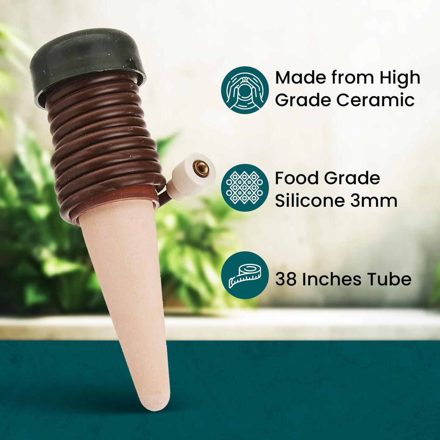 Classic Plant Watering Stakes - Self-Watering Insert for Indoor and Outdoor Plants - Automatic Slow Release Irrigation System for Potted Plants - Houseplant Care Device (3 Packs)
