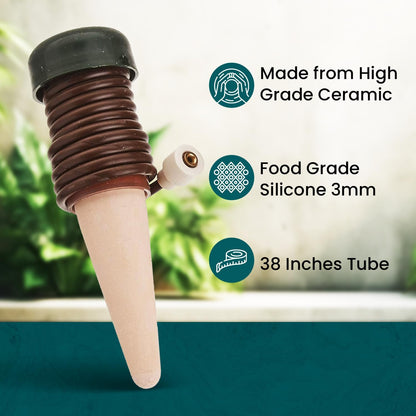 Classic Plant Watering Stakes - Self-Watering Insert for Indoor and Outdoor Plants - Automatic Slow Release Irrigation System for Potted Plants - Houseplant Care Device (3 Packs)