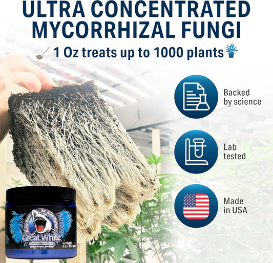 Mycorrhizal Fungi 4 Oz, Beneficial Bacteria for Plant Growth, Root Stimulator, Concentrated 3-In-1 Formula by