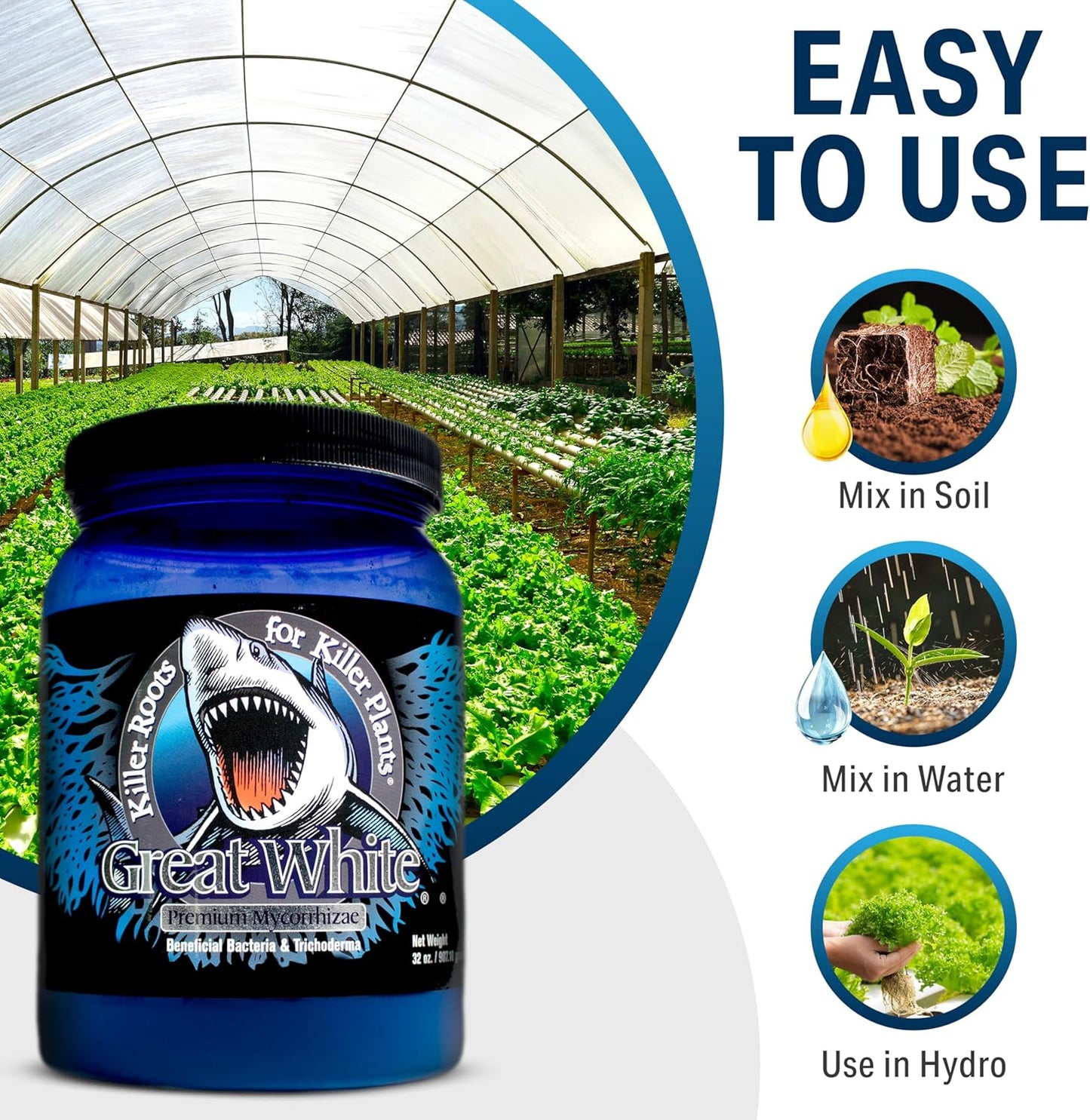 Mycorrhizal Fungi 4 Oz, Beneficial Bacteria for Plant Growth, Root Stimulator, Concentrated 3-In-1 Formula by