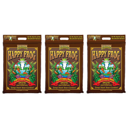 Happy Frog Nutrient Rapid Growth Garden Potting Soil, 12 Quart (3 Pack)