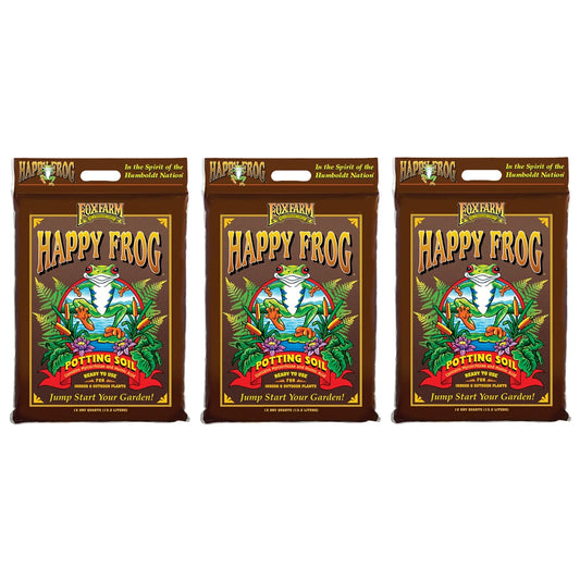 Happy Frog Nutrient Rapid Growth Garden Potting Soil, 12 Quart (3 Pack)