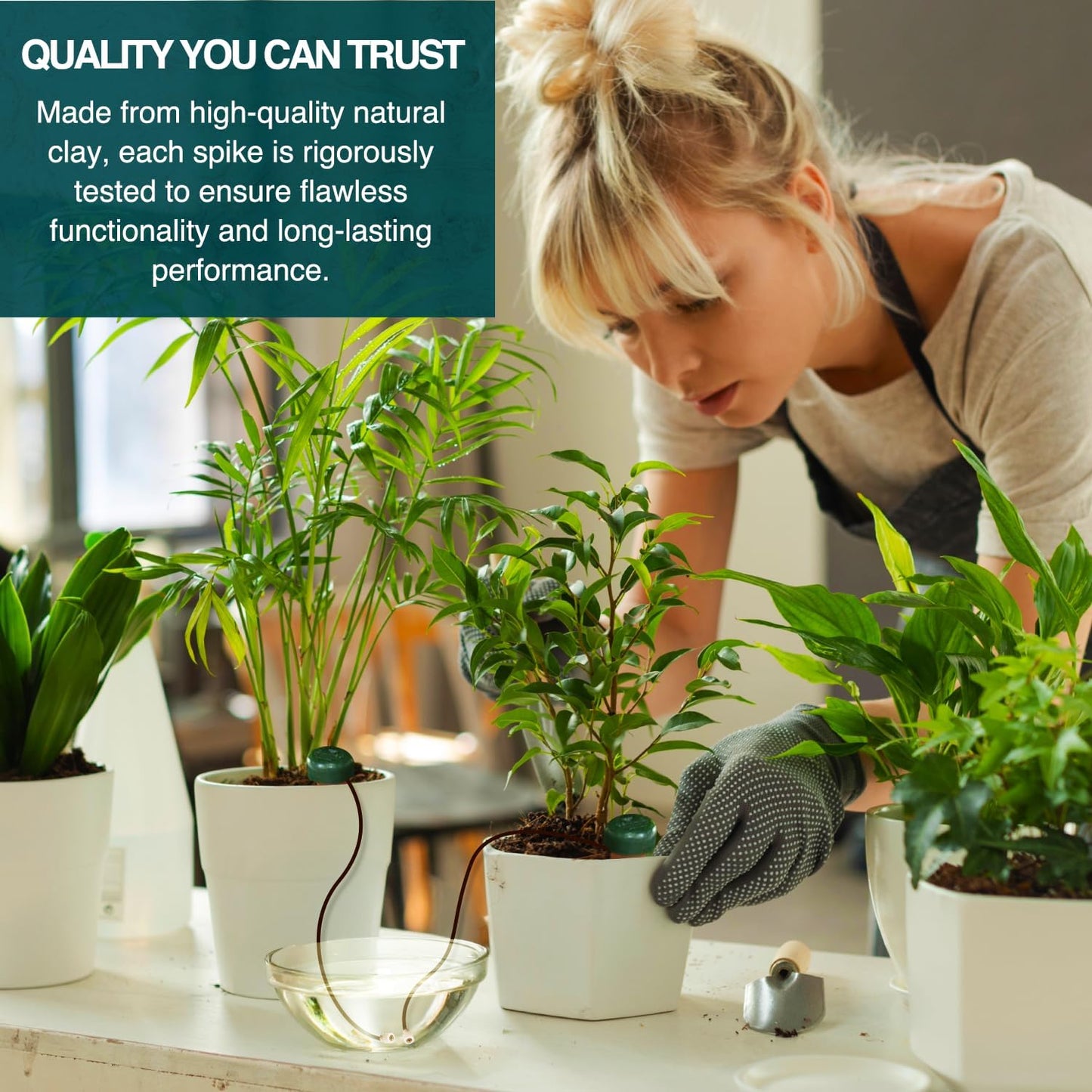 Classic Plant Watering Stakes - Self-Watering Insert for Indoor and Outdoor Plants - Automatic Slow Release Irrigation System for Potted Plants - Houseplant Care Device (3 Packs)