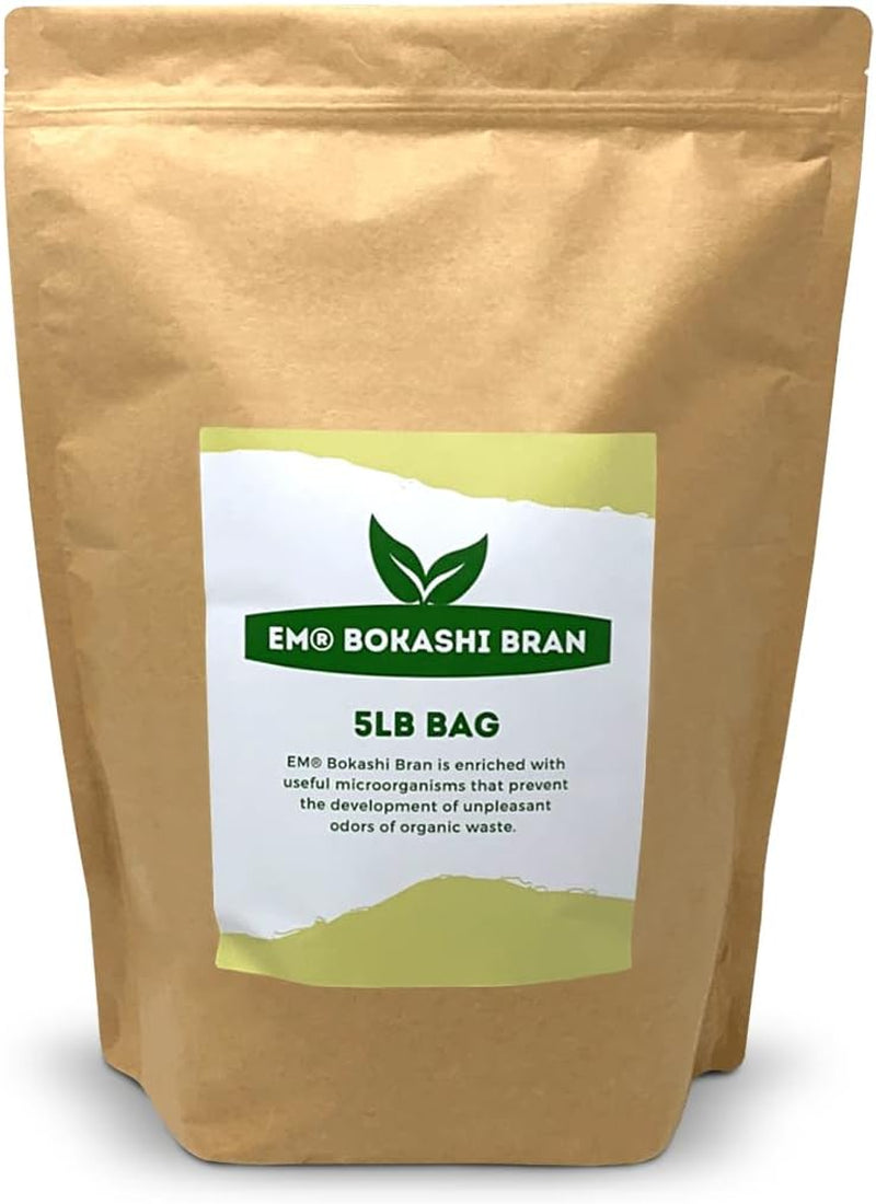 EM Premium Bokashi Bran, Compost Accelerator, Rice Bran Mix, Odor Eliminator, Formulated by Dr. Higa (Bokashi Inventor), Bokashi Compost Starter for Kitchen Compost Bin & Soil (2 Lb)