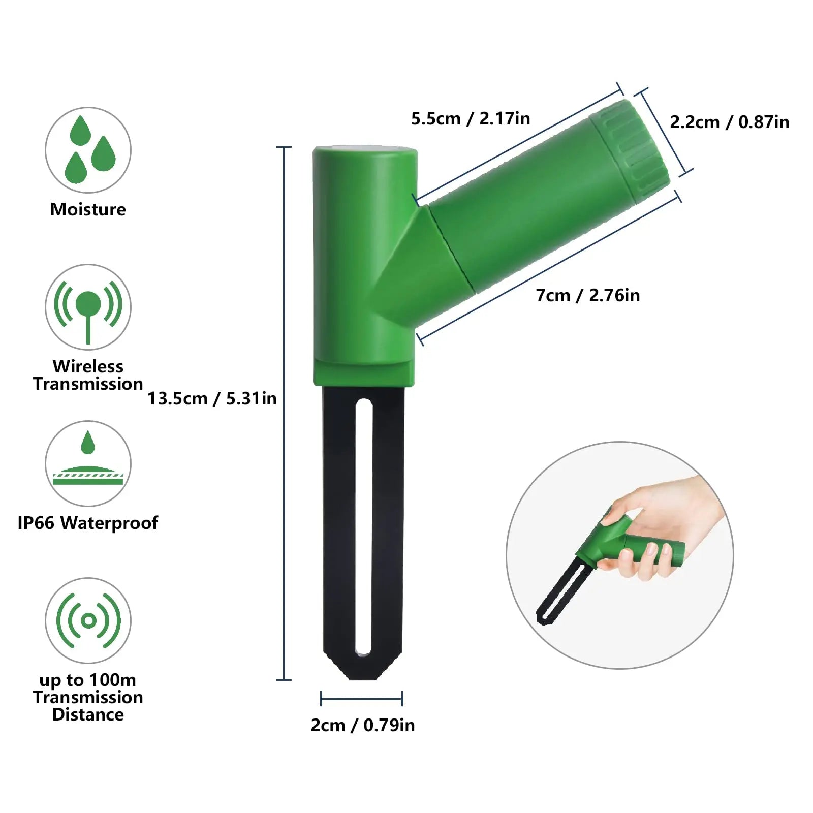 WH51 Soil Moisture Meter, Soil Tester, 16-Channel Garden Plant Water Monitor Tester - Sensor Only, Can'T Be Used Alone