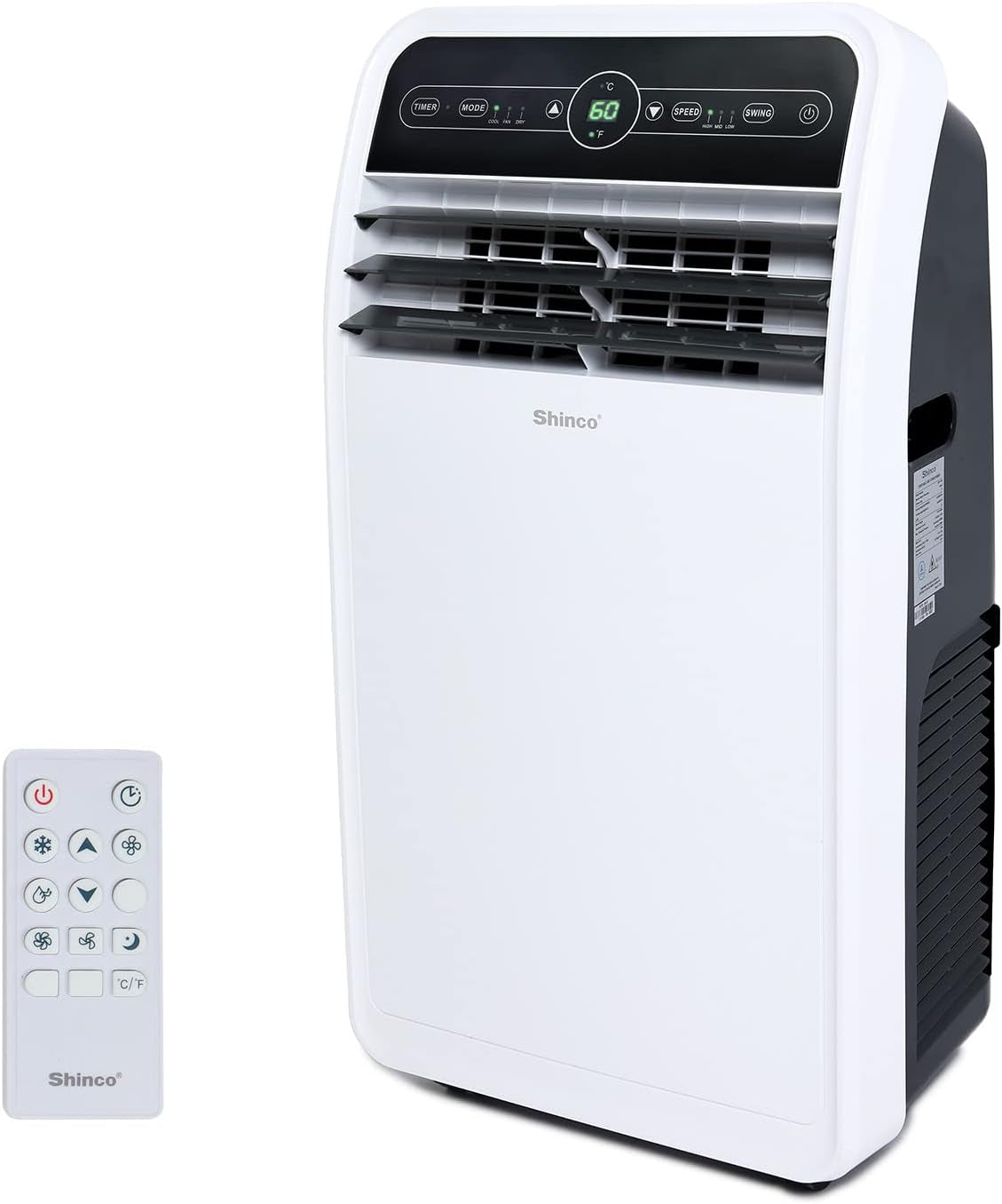 12,000 BTU Portable Air Conditioner, Portable AC Unit with Built-In Cool, Dehumidifier&Fan Modes for Room up to 400 Sq.Ft, with Remote Control, 24 Hour Timer, Installation Kit