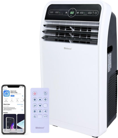12,000 BTU Portable Air Conditioner, Portable AC Unit with Built-In Cool, Dehumidifier&Fan Modes for Room up to 400 Sq.Ft, with Remote Control, 24 Hour Timer, Installation Kit