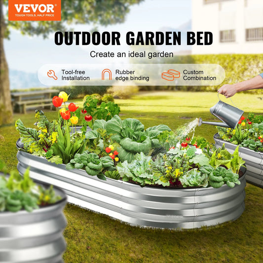 Raised Garden Bed, 6 X 3 X 1 Ft Galvanized Metal Planter Box, Outdoor Planting Boxes with Open Base Water-Proof and Corrosion-Proof to Withstand a Variety of Outdoor Weather Conditions