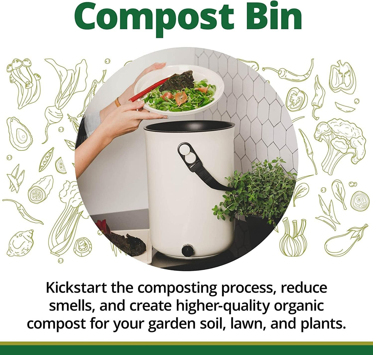 EM Premium Bokashi Bran, Compost Accelerator, Rice Bran Mix, Odor Eliminator, Formulated by Dr. Higa (Bokashi Inventor), Bokashi Compost Starter for Kitchen Compost Bin & Soil (2 Lb)