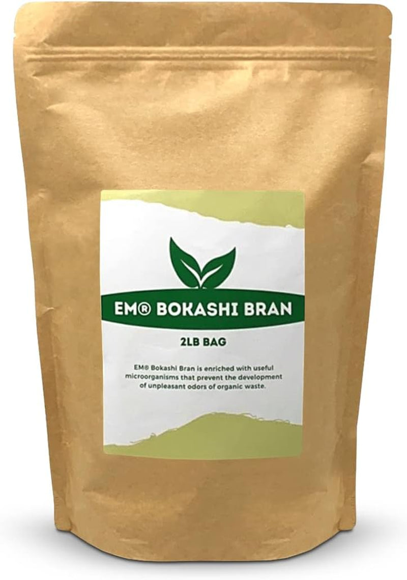 EM Premium Bokashi Bran, Compost Accelerator, Rice Bran Mix, Odor Eliminator, Formulated by Dr. Higa (Bokashi Inventor), Bokashi Compost Starter for Kitchen Compost Bin & Soil (2 Lb)