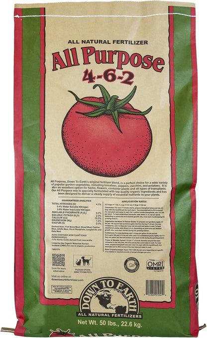 Organic All Purpose Fertilizer Mix 4-6-2, 50 Lb