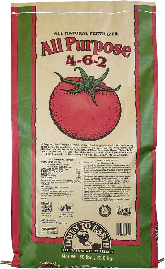 Organic All Purpose Fertilizer Mix 4-6-2, 50 Lb