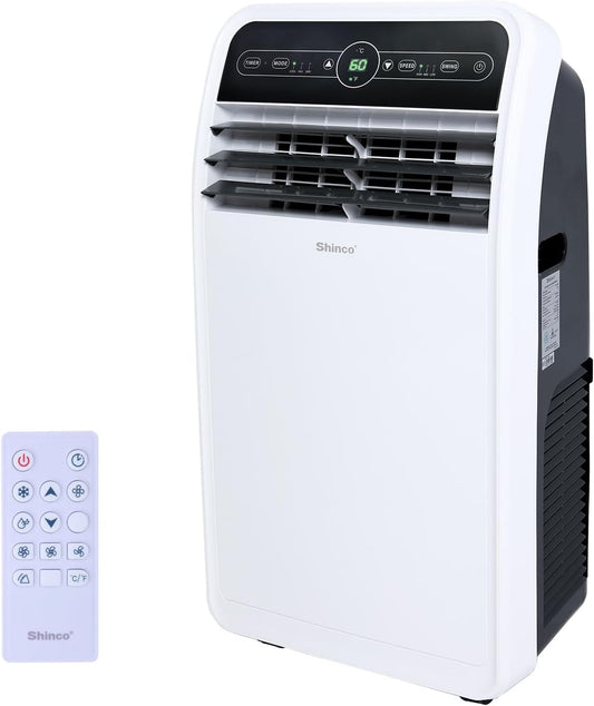 12,000 BTU Portable Air Conditioner, Portable AC Unit with Built-In Cool, Dehumidifier&Fan Modes for Room up to 400 Sq.Ft, with Remote Control, 24 Hour Timer, Installation Kit