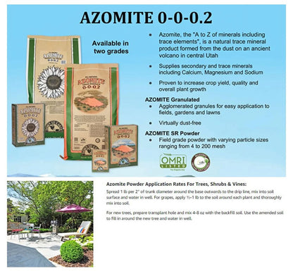 Organic White Azomite Powder for Improving Plant Growth 0-0-0.2, 5 Lb