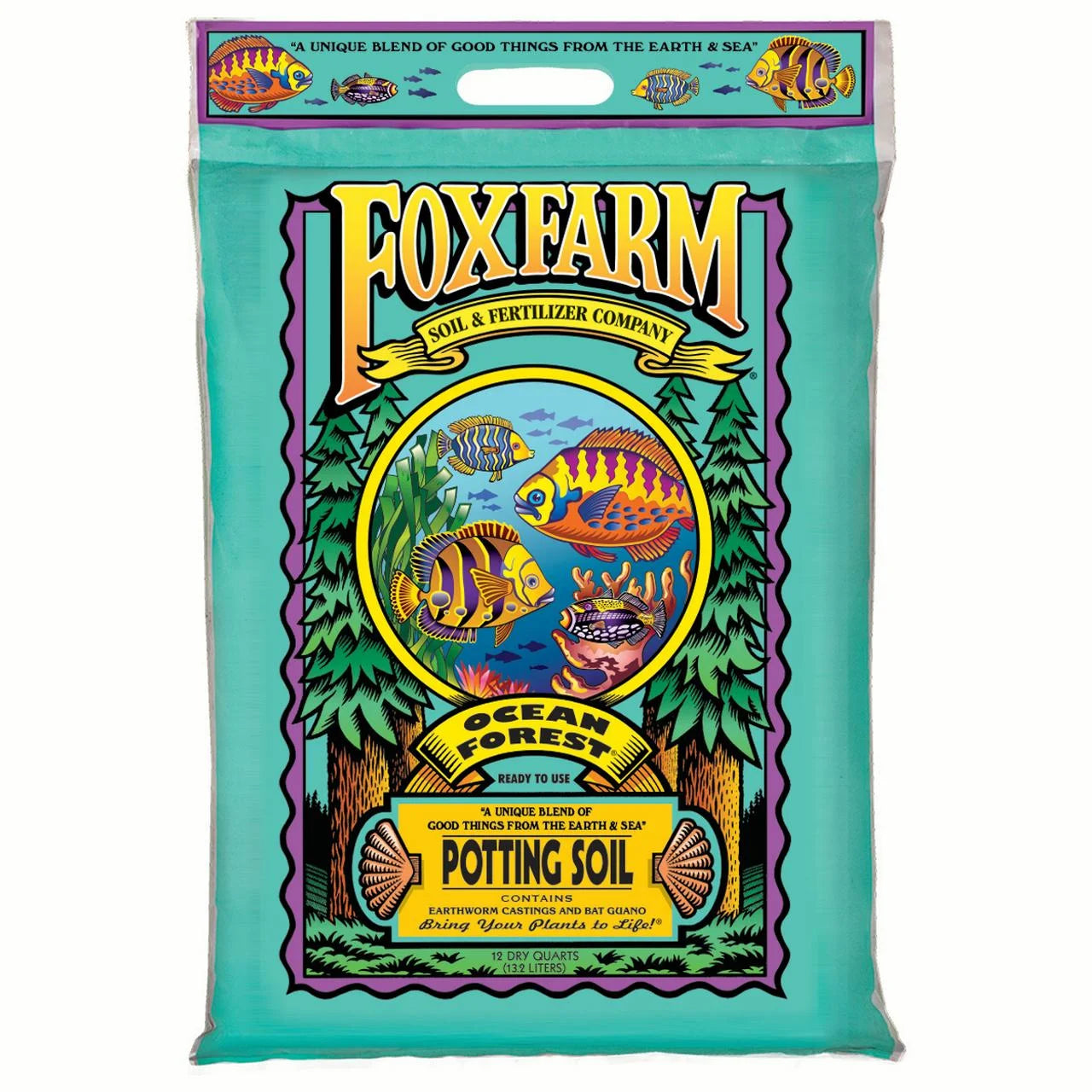 FX14053 Ocean Forest Organic Garden Potting Soil Mix 12 Quarts (6 Pack)