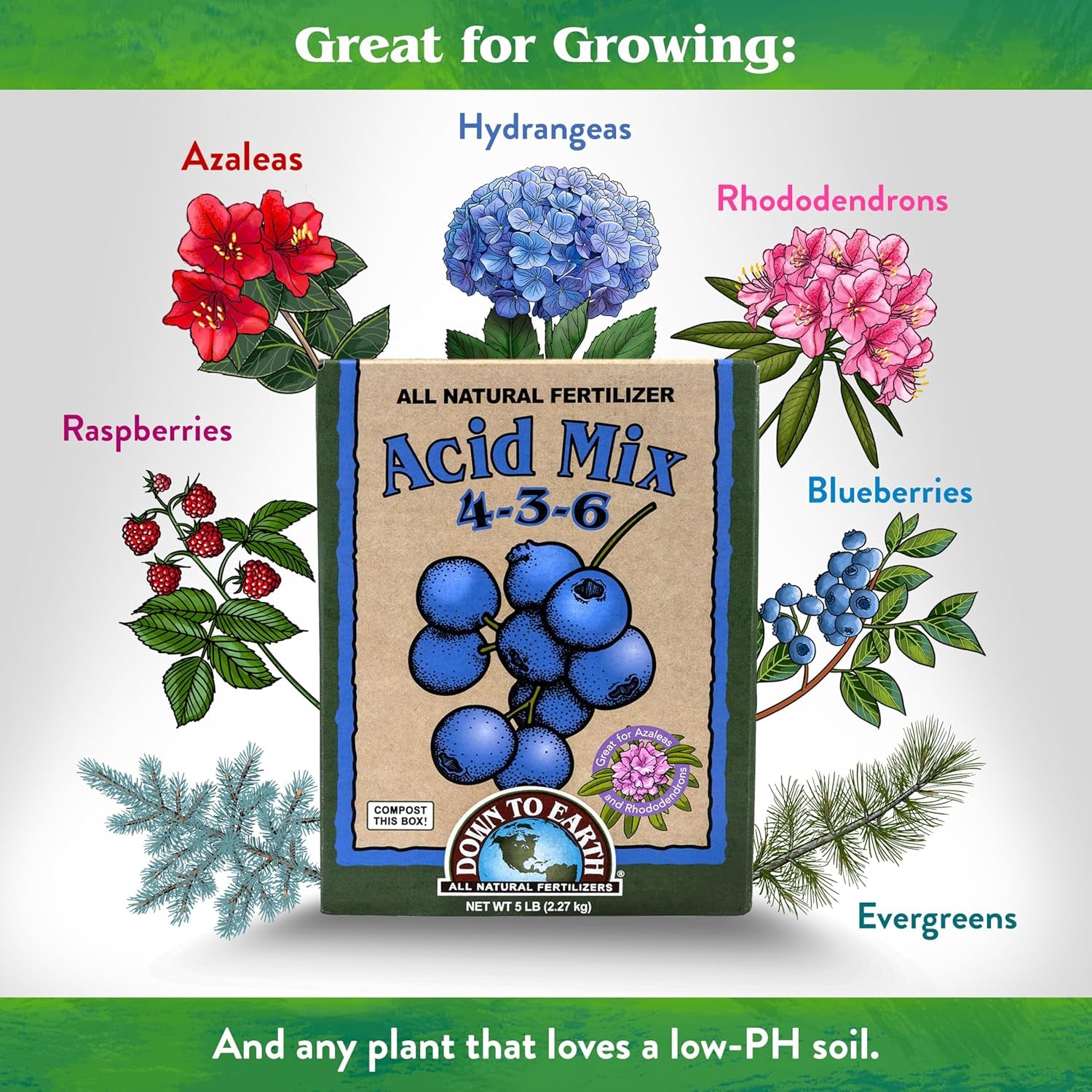 All Natural Acid Mix Fertilizer 4-3-6, 5 Lb