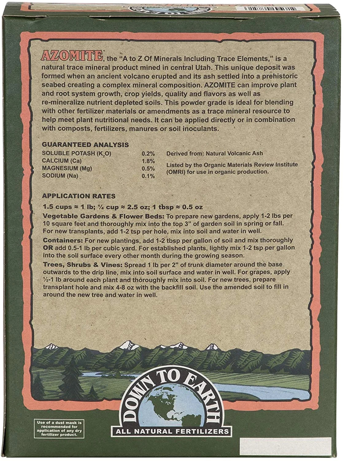 Organic White Azomite Powder for Improving Plant Growth 0-0-0.2, 5 Lb