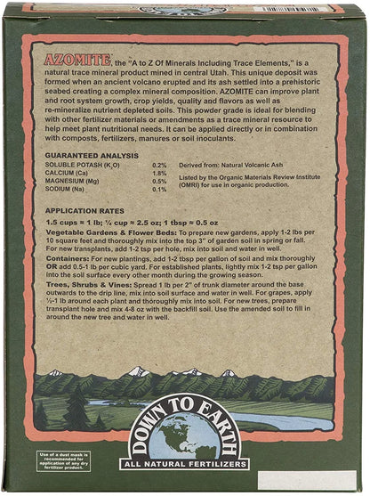 Organic White Azomite Powder for Improving Plant Growth 0-0-0.2, 5 Lb